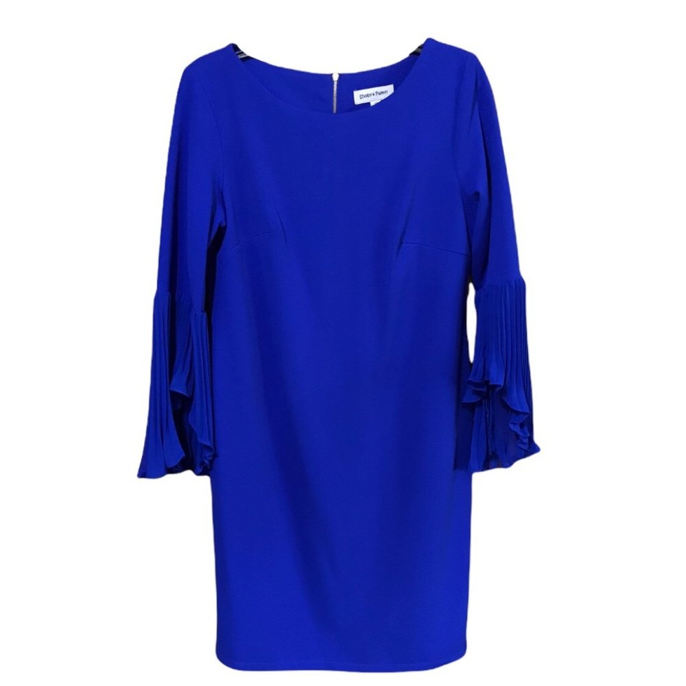 Shelby & Palmer Women Sheath Dress, Bell-Sleeves, Royal Blue, Size 12